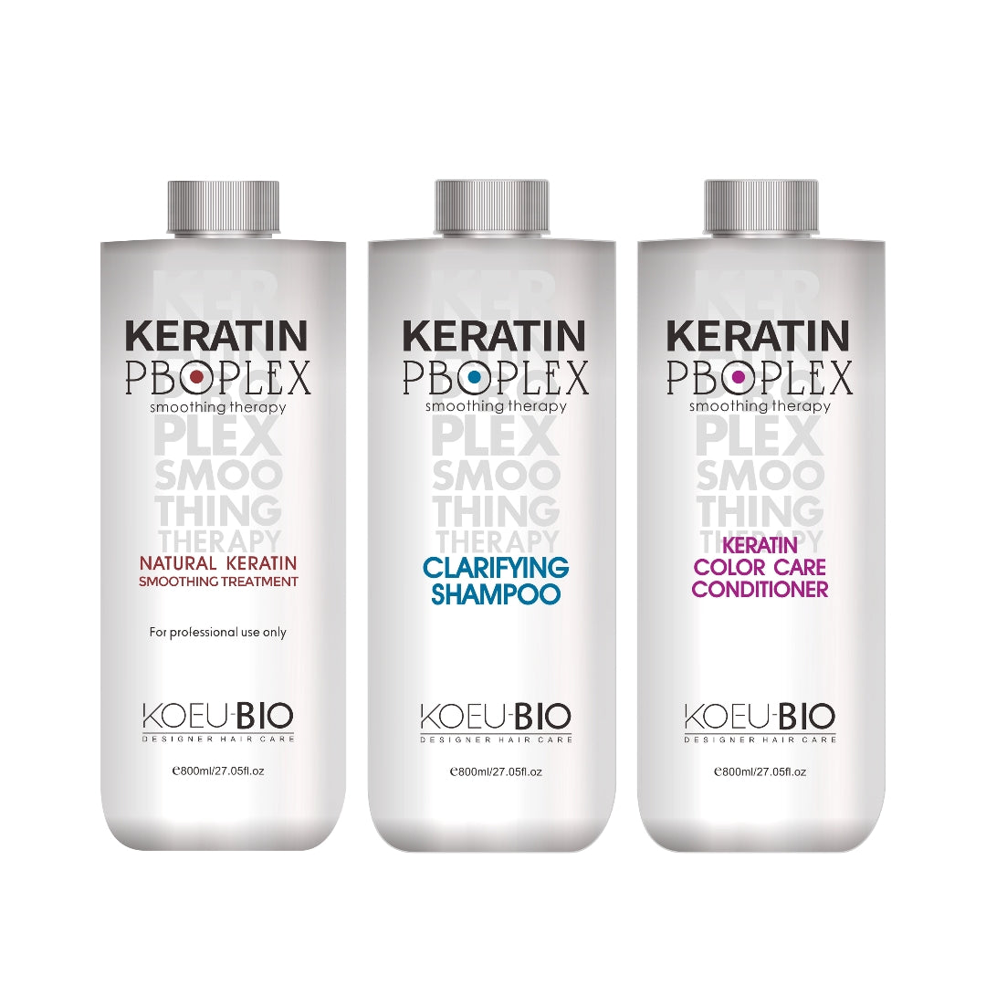 Classic Keratin Smoothing Kit (4% Formula) – Treatment + Clarifying Shampoo + Color Care Conditioner