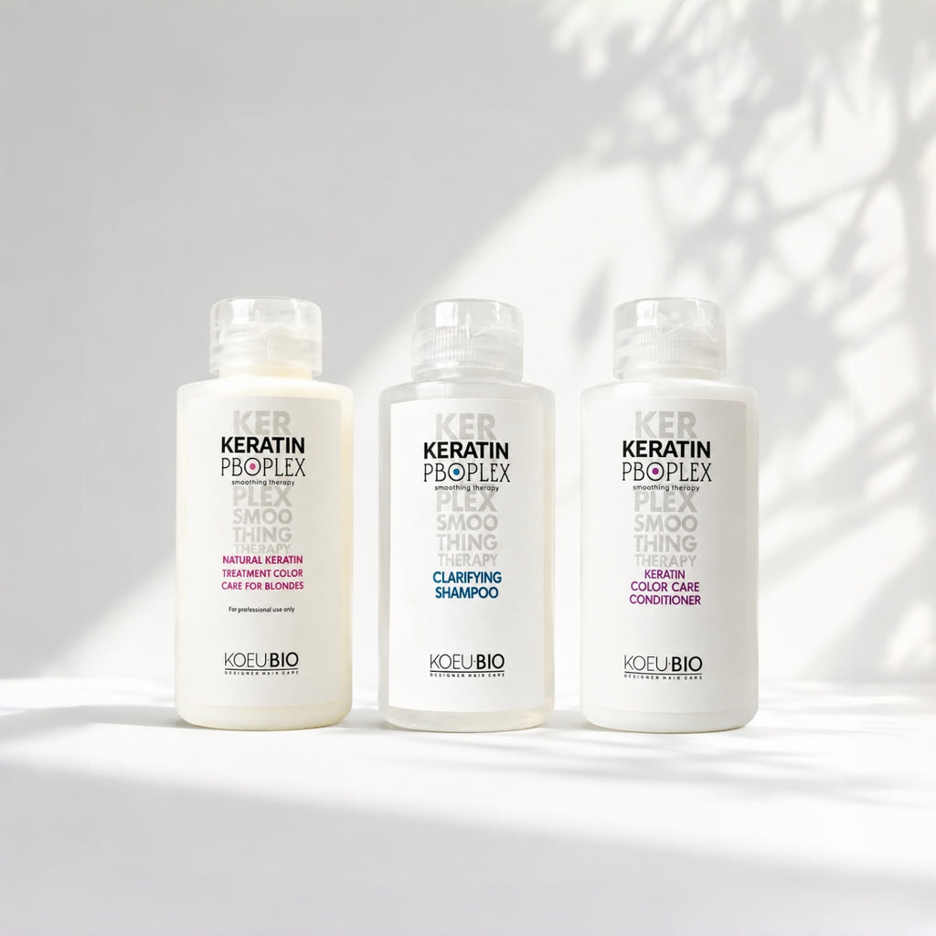 Formaldehyde-Free Keratin Smoothing Kit – Treatment + Clarifying Shampoo + Color Care Conditioner