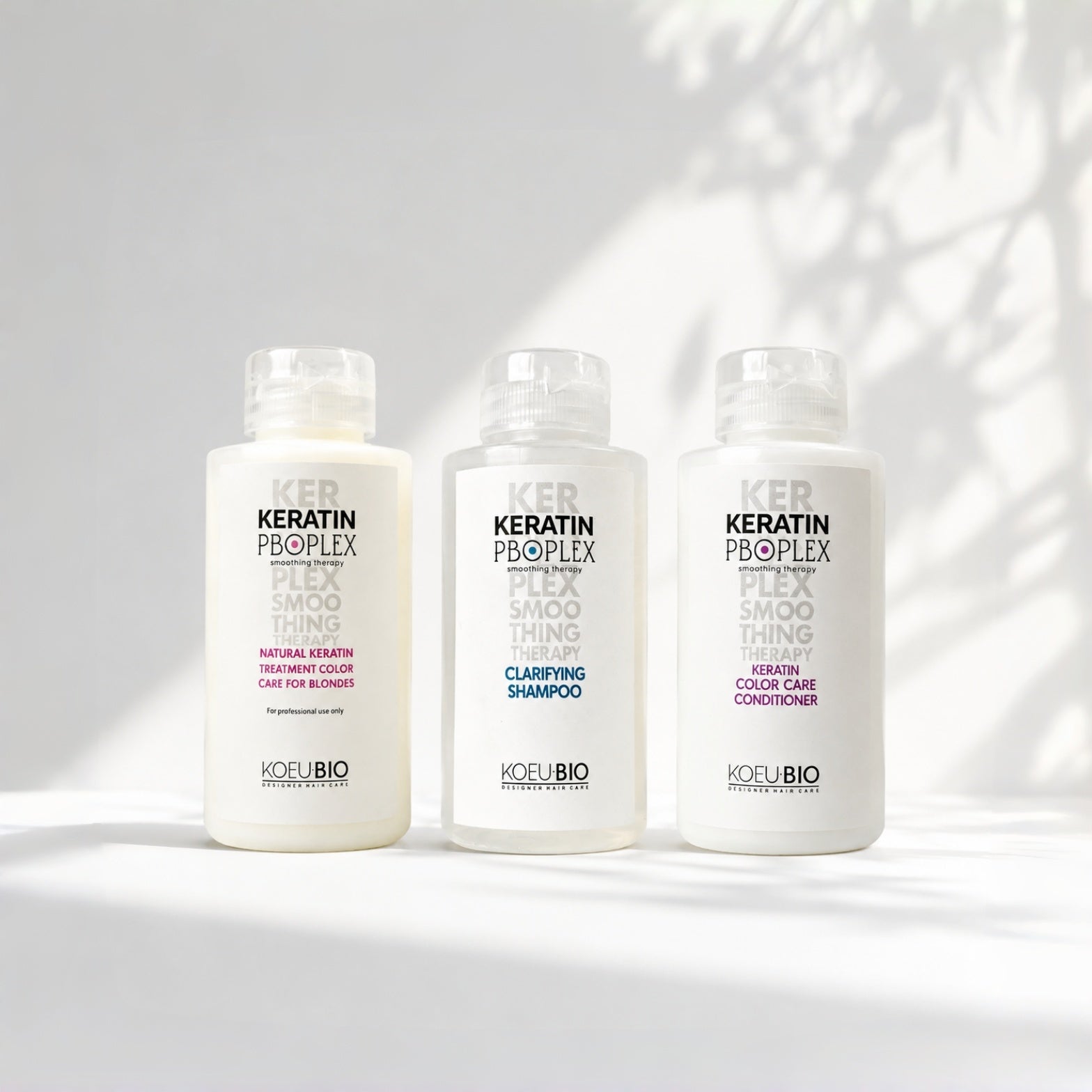 Formaldehyde-Free Keratin Smoothing Kit – Treatment + Clarifying Shampoo + Color Care Conditioner