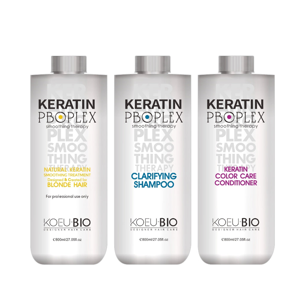 Anti-Aging Keratin Smoothing Kit – Treatment + Clarifying Shampoo + Conditioner