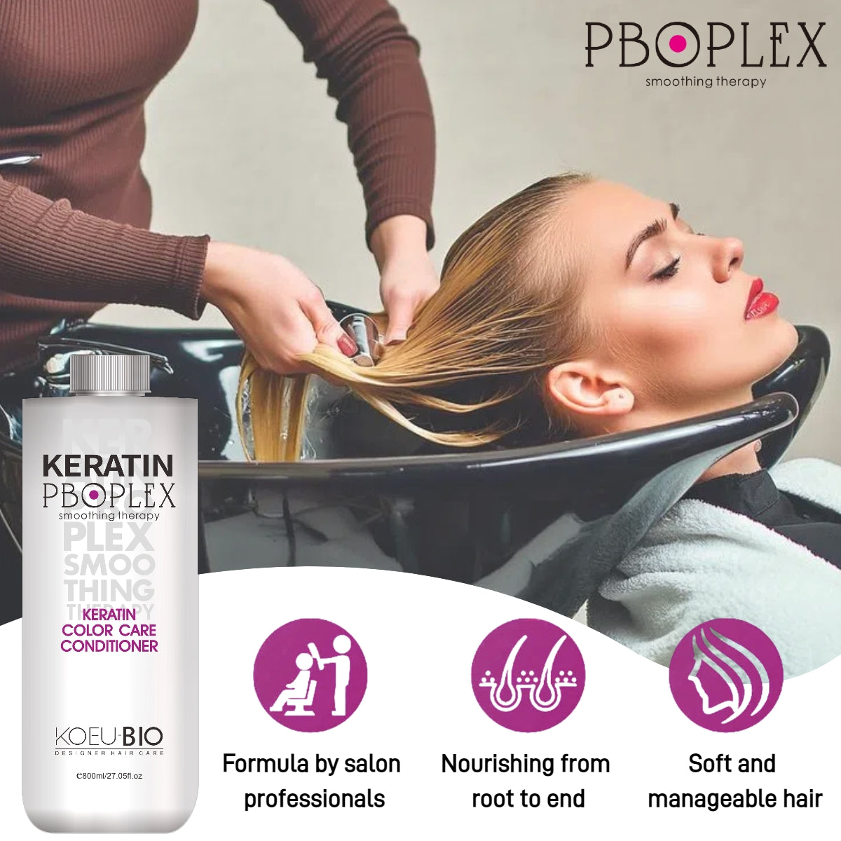 Keratin Color Care 2-in-1 Conditioner – 12-Bottle Salon Bulk Case (Daily Conditioner + Deep Treatment Mask)