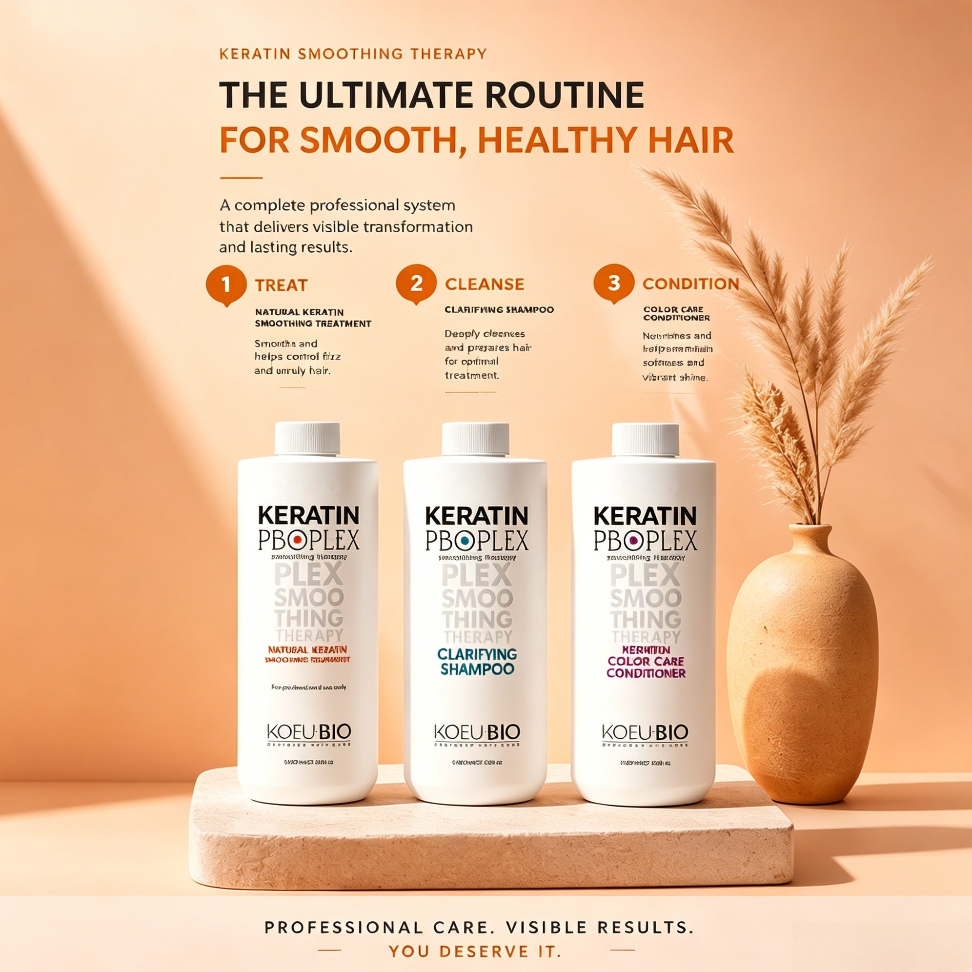 Maximum Strength Keratin Smoothing Kit (6% Formula) – Treatment + Clarifying Shampoo + Conditioner